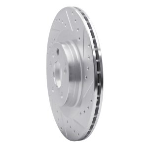 Volvo V60 Cross Country Brake Rotor (1) - Rear Right - R1 Concepts - Drilled & Slotted - Silver - `16-`26